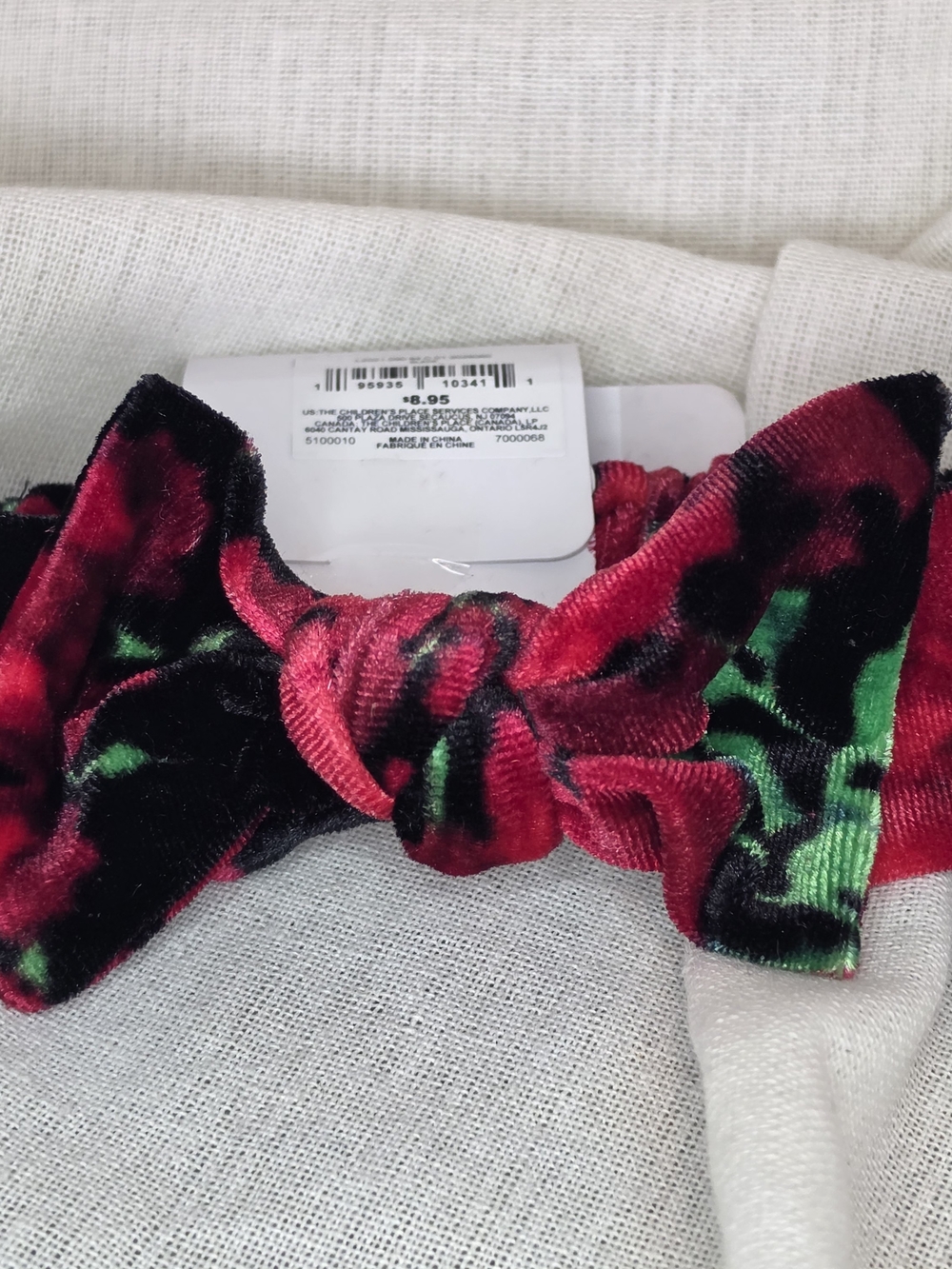 The Children’s Place Velvet Floral Bow Headband NWT